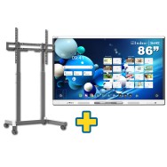 SMART Board MX286-V5 86" + SOPORTE MIF FLEX R MOVIL PANTALLAS INTERACTIVAS 32" - 98" BLANCO MAX 100KG
