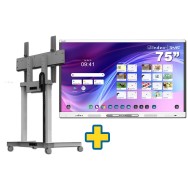 SMART Board MX275-V5 75" + SOPORTE F-100 BLANCO PANTALLAS INTERACTIVAS 32 - 95 MAX 100KG MOVIL ELÉCTRICO