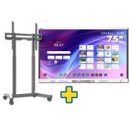 SMART Board MX275-V5 75" + SOPORTE MIF FLEX R MOVIL PANTALLAS INTERACTIVAS 32" - 98" BLANCO MAX 100KG