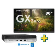 SMART Board GX086-V3 86" + ORDENADOR HP PRODESK 600 G5 I5-9500T 8GB NVME 256GB WIFI Mini WIN 11 PROF. 64BIT EDUCACION OCASIÓN