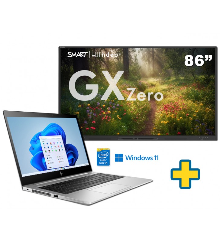 SMART Board V3-V3 ZERO 86" + PORTATIL HP ELITEBOOK 840 G6 I5-8265U 16GB SSD 512GB 14 FULL HD WIN11 PRO EDUCACION TECL ESPAÑOL OC