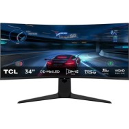 Monitor Gaming Curvo TCL 34R83Q 34'/ WQHD/ 1ms/ 170Hz/ VA/ Regulable en altura/ Blanco y Negro