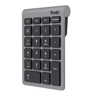 Teclado Numérico Inalámbrico Trust Xalas Wireless/ Plata
