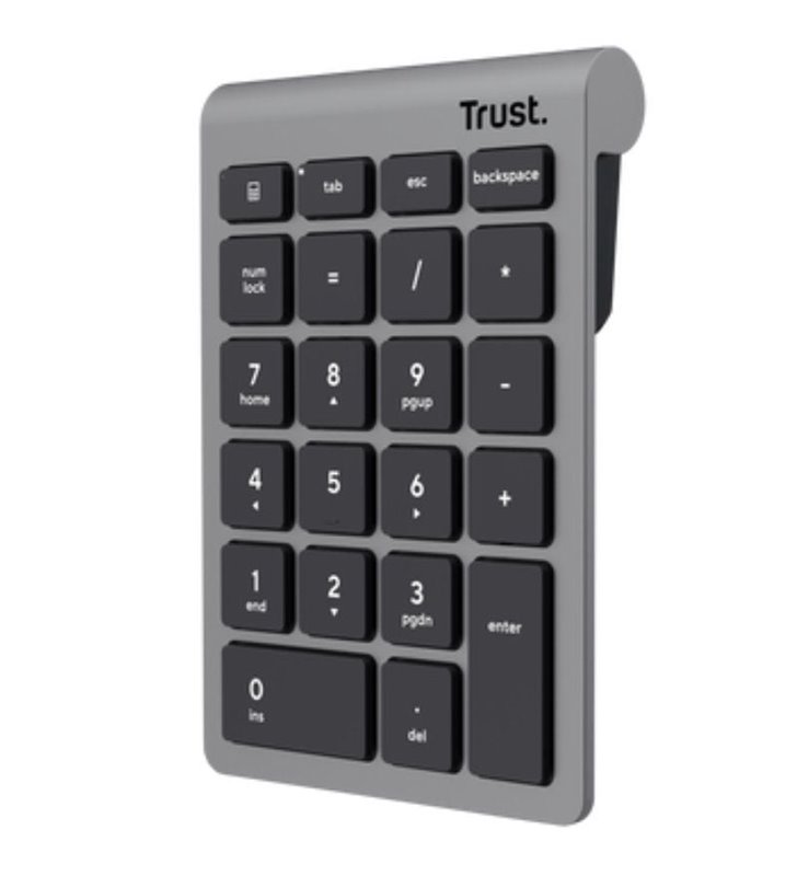Teclado Numérico Inalámbrico Trust Xalas Wireless/ Plata