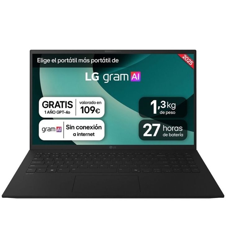 Portátil LG Gram 15ZD80T-G.AX55B Ryzen AI 5-340/ 16GB/ 512GB SSD/ 15.6'/ Sin Sistema Operativo