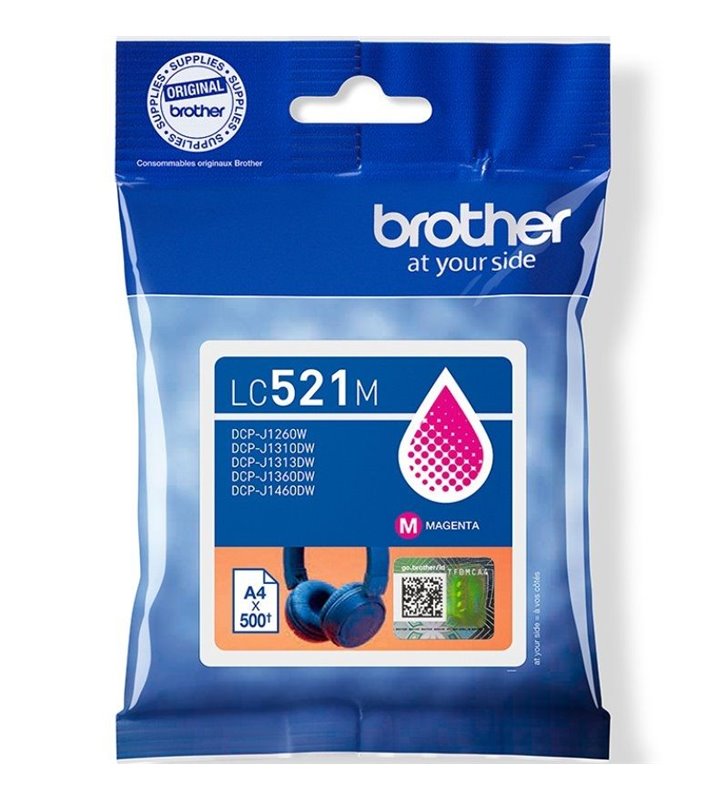 Cartucho de Tinta Original Brother LC521M/ Magenta