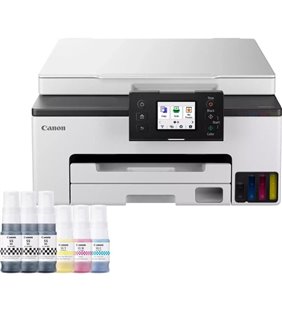 Multifunción Recargable Canon MAXIFY GX1050 MegaTank 3 en 1 WiFi/ Dúplex/ Pack impresora + consumibles XL/ Blanca