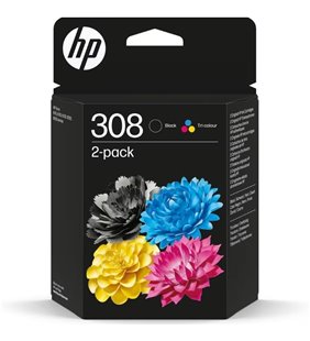 Cartucho de Tinta Original HP nº308 Multipack/ Negro + Tricolor
