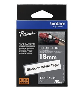 Cinta Laminada Original Rotuladora Brother TZe-FX241/ Blanca