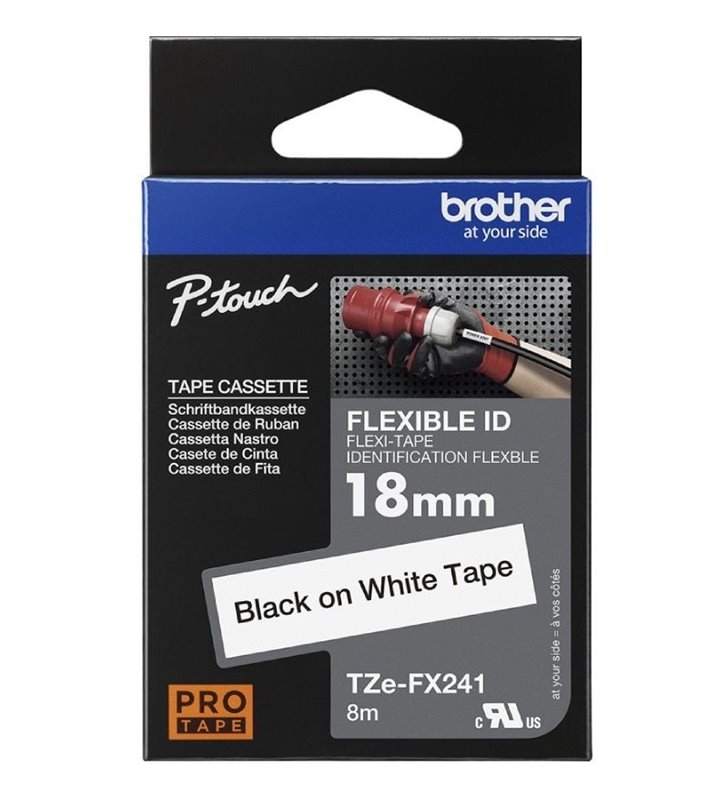 Cinta Laminada Original Rotuladora Brother TZe-FX241/ Blanca