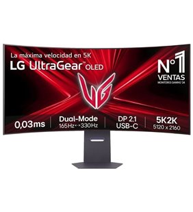 Monitor Gaming Curvo LG UltraFine 45GX950A-B 45'/ 5K2K/ 0.03ms/ 330Hz/ OLED/ Multimedia/ Regulable en altura/ Negro