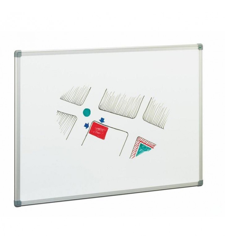 Pizarra estratificada blanca, doble cara, posterior Mate 75x100. Ideal para proyección