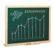 Pizarra estratificada verde 100x150. Marco Madera