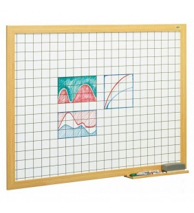 Pizarra estratificada blanca cuadriculada 90x120. Marco de fibra