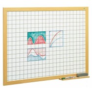 Pizarra estratificada blanca cuadriculada 100x200. Marco de fibra