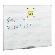 Pizarra acero vitrificado blanco 5 pentagramas 122x150