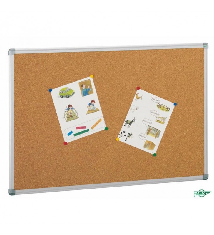 Tablero de corcho solido. Marco de aluminio 100x150