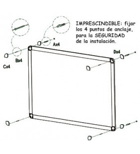 Tablero de corcho ligero tapizado 90x150