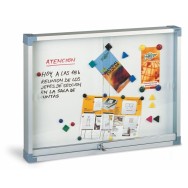 Vitrina metalica blanca puerta de cristal 60x80