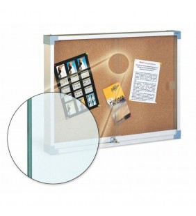 Vitrina superficie de corcho cristal de seguridad 60x80