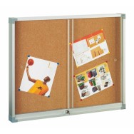 Vitrina superficie de corcho puerta metacrilato 90x120