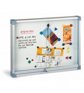 Vitrina metalica blanca puerta de metacrilato 60x80