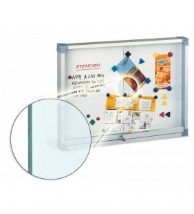 Vitrina metalica blanca cristal de seguridad 100x150
